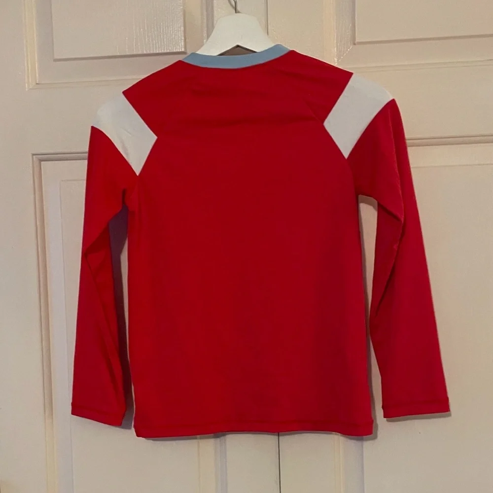 Janie and Jack Orange Long-Sleeve Rashguard with Light Blue Shark